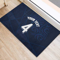 Custom Scotland National Football Rubber Doormat Tartan Patchwork and Sport Lion - Wonder Print Shop