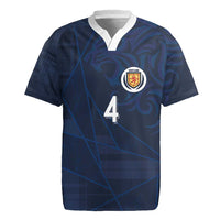 Custom Scotland National Football Rugby Jersey Tartan Patchwork and Sport Lion - Wonder Print Shop