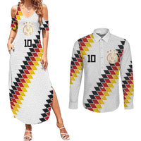 Custom Germany National Football Couples Matching Summer Maxi Dress and Long Sleeve Button Shirt Inspired German Flag and Bavarian Renaissance Motifs - Wonder Print Shop