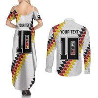 Custom Germany National Football Couples Matching Summer Maxi Dress and Long Sleeve Button Shirt Inspired German Flag and Bavarian Renaissance Motifs - Wonder Print Shop
