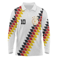 Custom Germany National Football Long Sleeve Polo Shirt Inspired German Flag and Bavarian Renaissance Motifs - Wonder Print Shop