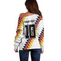 Custom Germany National Football Off Shoulder Sweater Inspired German Flag and Bavarian Renaissance Motifs - Wonder Print Shop