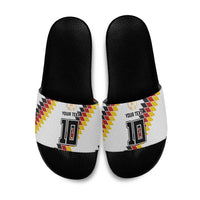 Custom Germany National Football Slide Sandals Inspired German Flag and Bavarian Renaissance Motifs - Wonder Print Shop