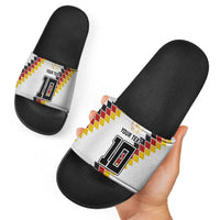 Custom Germany National Football Slide Sandals Inspired German Flag and Bavarian Renaissance Motifs - Wonder Print Shop
