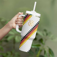 Custom Germany National Football Tumbler With Handle Inspired German Flag and Bavarian Renaissance Motifs - Wonder Print Shop