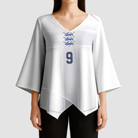 Custom England National Football Kimono Sleeve Blouse The Three Lions-Sporty T90 Style - Wonder Print Shop