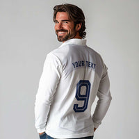 Custom England National Football Long Sleeve Polo Shirt The Three Lions-Sporty T90 Style - Wonder Print Shop