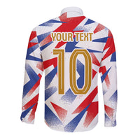 Custom France National Football Long Sleeve Button Shirt Flag-Inspired Graphics - Wonder Print Shop