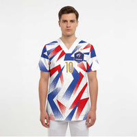 Custom France National Football Scrub Top Flag-Inspired Graphics - Wonder Print Shop