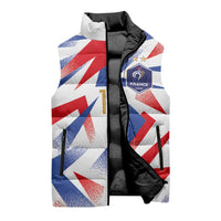 Custom France National Football Sleeveless Puffer Jacket Flag-Inspired Graphics - Wonder Print Shop