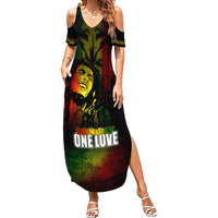 King of Reggae Family Matching Summer Maxi Dress and Hawaiian Shirt Jamaican Reggae One Love - Wonder Print Shop