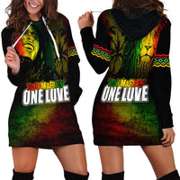 King of Reggae Hoodie Dress Jamaican Reggae One Love - Wonder Print Shop