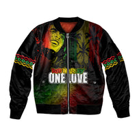King of Reggae Sleeve Zip Bomber Jacket Jamaican Reggae One Love - Wonder Print Shop