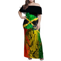 Jamaican Reggae Singer Family Matching Off Shoulder Maxi Dress and Hawaiian Shirt B-Marley Reggae Grunge - Wonder Print Shop