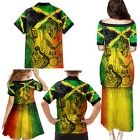 Jamaican Reggae Singer Family Matching Puletasi and Hawaiian Shirt B-Marley Reggae Grunge - Wonder Print Shop