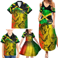 Jamaican Reggae Singer Family Matching Summer Maxi Dress and Hawaiian Shirt B-Marley Reggae Grunge - Wonder Print Shop