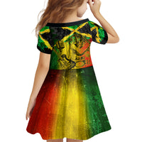 Jamaican Reggae Singer Kid Short Sleeve Dress B-Marley Reggae Grunge - Wonder Print Shop
