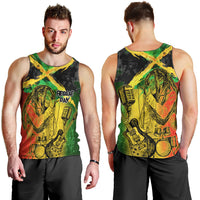 Jamaican Reggae Singer Men Tank Top B-Marley Reggae Grunge - Wonder Print Shop