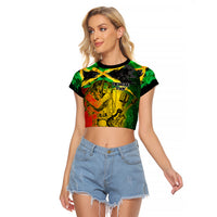 Jamaican Reggae Singer Raglan Cropped T Shirt B-Marley Reggae Grunge - Wonder Print Shop