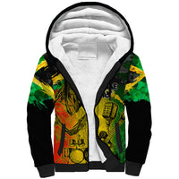 Jamaican Reggae Singer Sherpa Hoodie B-Marley Reggae Grunge - Wonder Print Shop