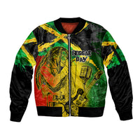 Jamaican Reggae Singer Sleeve Zip Bomber Jacket B-Marley Reggae Grunge - Wonder Print Shop