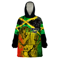 Jamaican Reggae Singer Wearable Blanket Hoodie B-Marley Reggae Grunge - Wonder Print Shop