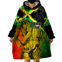 Jamaican Reggae Singer Wearable Blanket Hoodie B-Marley Reggae Grunge - Wonder Print Shop