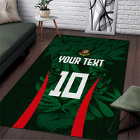 Custom Bangladesh Cricket Area Rug The Tigers Green-Red Glory