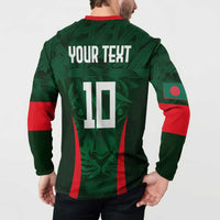 Custom Bangladesh Cricket Button Sweatshirt The Tigers Green-Red Glory