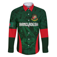 Custom Bangladesh Cricket Family Matching Off Shoulder Short Dress and Hawaiian Shirt The Tigers Green-Red Glory