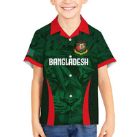 Custom Bangladesh Cricket Kid Hawaiian Shirt The Tigers Green-Red Glory