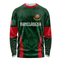 Custom Bangladesh Cricket Long Sleeve Shirt The Tigers Green-Red Glory