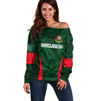 Custom Bangladesh Cricket Off Shoulder Sweater The Tigers Green-Red Glory