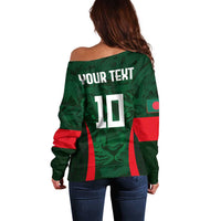 Custom Bangladesh Cricket Off Shoulder Sweater The Tigers Green-Red Glory