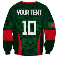 Custom Bangladesh Cricket Sweatshirt The Tigers Green-Red Glory