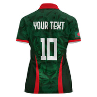 Custom Bangladesh Cricket Women Polo Shirt The Tigers Green-Red Glory