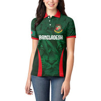 Custom Bangladesh Cricket Women Polo Shirt The Tigers Green-Red Glory