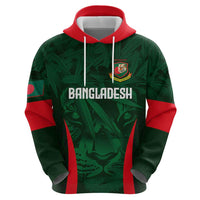 Custom Bangladesh Cricket Zip Hoodie The Tigers Green-Red Glory