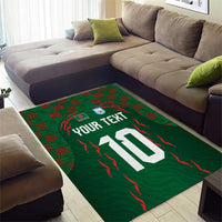 Custom Bangladesh Football Area Rug Bengal Tigers Green-Red Warriors