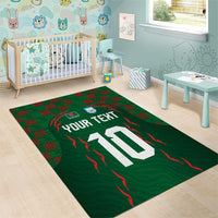 Custom Bangladesh Football Area Rug Bengal Tigers Green-Red Warriors