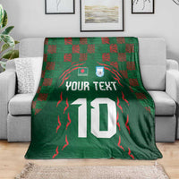 Custom Bangladesh Football Blanket Bengal Tigers Green-Red Warriors