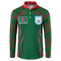 Custom Bangladesh Football Button Sweatshirt Bengal Tigers Green-Red Warriors