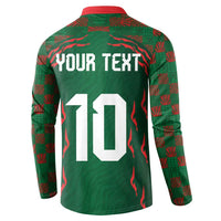 Custom Bangladesh Football Button Sweatshirt Bengal Tigers Green-Red Warriors