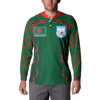 Custom Bangladesh Football Button Sweatshirt Bengal Tigers Green-Red Warriors