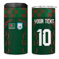 Custom Bangladesh Football 4 in 1 Can Cooler Tumbler Bengal Tigers Green-Red Warriors