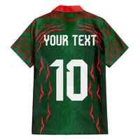 Custom Bangladesh Football Family Matching Long Sleeve Bodycon Dress and Hawaiian Shirt Bengal Tigers Green-Red Warriors