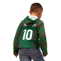 Custom Bangladesh Football Kid Hoodie Bengal Tigers Green-Red Warriors