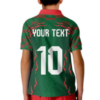 Custom Bangladesh Football Kid Polo Shirt Bengal Tigers Green-Red Warriors