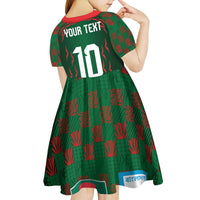 Custom Bangladesh Football Kid Short Sleeve Dress Bengal Tigers Green-Red Warriors