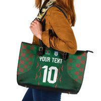Custom Bangladesh Football Leather Tote Bag Bengal Tigers Green-Red Warriors